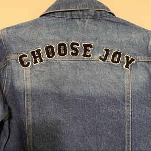 Walk In Love “Choose Joy” Denim Patchwork Jacket